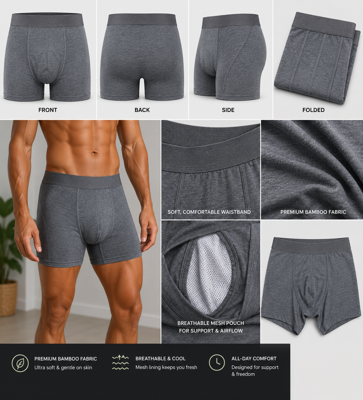 Mens Premium Bamboo Underwear
